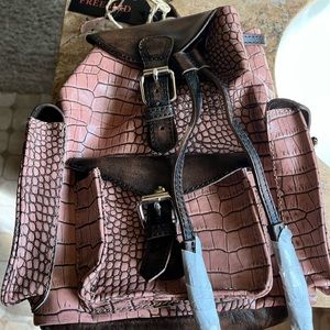 Freebird backpack Brett Pink Croco New with tags